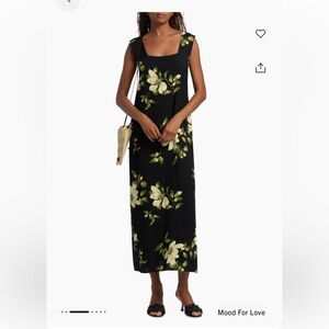 NWT • Reformation Vea Black Maxi Dress • Pattern “In the Mood for Love”
